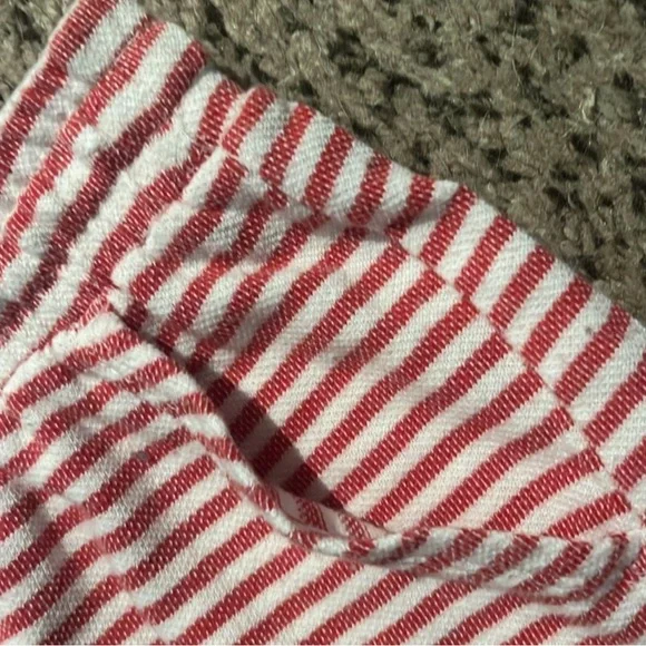 Max Studio Red & White Striped Cotton Skirt with Pockets - Picture 6 of 6